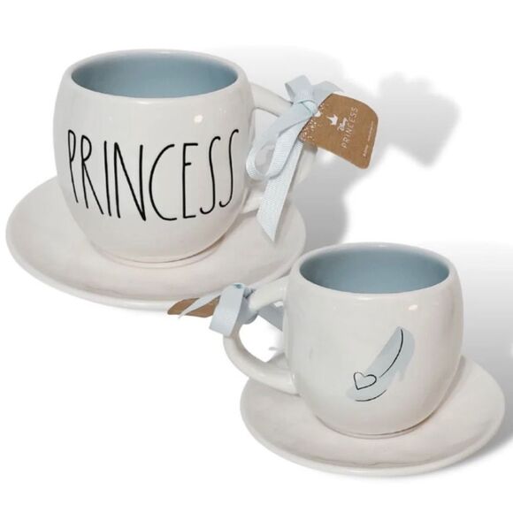 NWT Rae Dunn Disney Princess Iridescent Cinderella Glass Slipper Topper Lid Mug